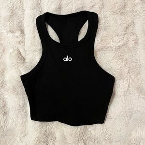 ALO Yoga Black Racerback Crop Top